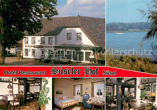 AK / Ansichtskarte Suesel Hotel Restaurant Sueseler Hof Uferpartie am Wasser Suesel