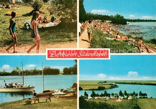 AK / Ansichtskarte Suederstapel Luftkurort an der Eider Badestrand Landschaftspanorama Campingplatz Suederstapel