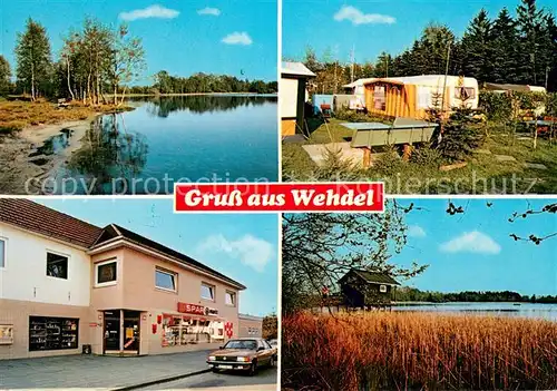 AK / Ansichtskarte Wehdel_Wesermuende Sparmarkt Uferpartie am Wasser Campingplatz Wehdel Wesermuende