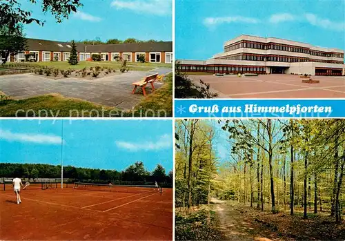 AK / Ansichtskarte Himmelpforten_Niederelbe Schule Sportanlagen Tennisplatz Waldpartie Himmelpforten Niederelbe