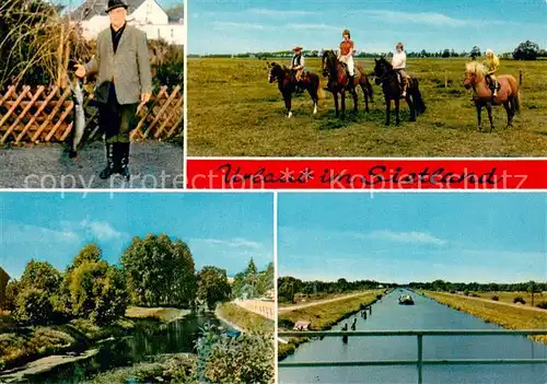 AK / Ansichtskarte Ihlienworth Urlaub im Sietland Reiten Angeln Kanal Stueckzahlkarte Ihlienworth