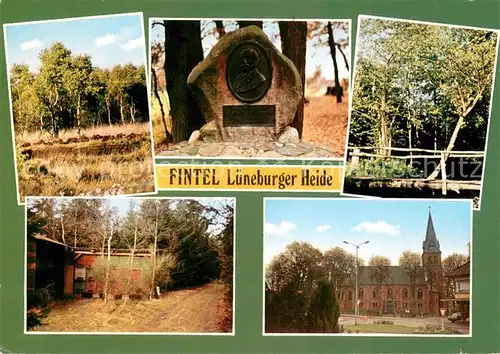 AK / Ansichtskarte Fintel Ferienort in der Lueneburger Heide Gedenkstein Kirche Waldweg Fintel
