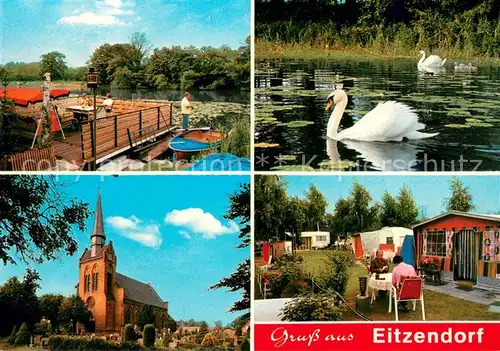 AK / Ansichtskarte Eitzendorf Campingplatz Schwaene Kirche Eitzendorf