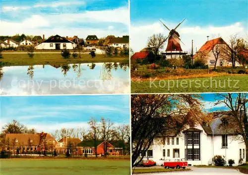 AK / Ansichtskarte Scharmbeck_Osterholz Wohnsiedlung Heimathaeuser Windmuehle Scharmbeck_Osterholz