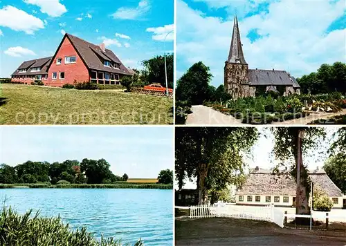 AK / Ansichtskarte Soerup Ortsmotive Kirche Partie am Wasser Soerup