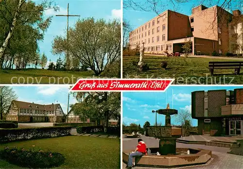 AK / Ansichtskarte Simmerath Moderne und alte Gebaeude Brunnen Kreuz Simmerath