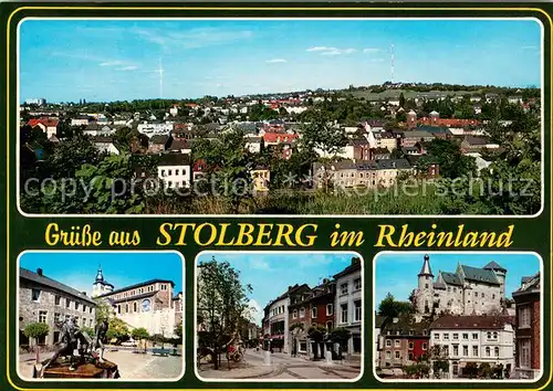 AK / Ansichtskarte Stolberg_Rheinland Stadtpanorama Motive Innenstadt Brunnen Schloss Stolberg_Rheinland