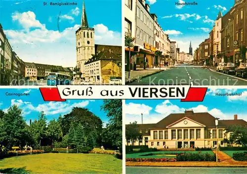 AK / Ansichtskarte Viersen St. Remigiuskirche Hauptstrasse Hauptbahnhof Casinogarten Viersen