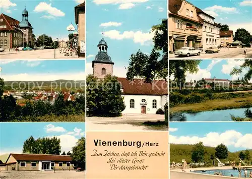 AK / Ansichtskarte Vienenburg Stadtansichten Kirche Freibad Kloster Partie am Wasser Vienenburg