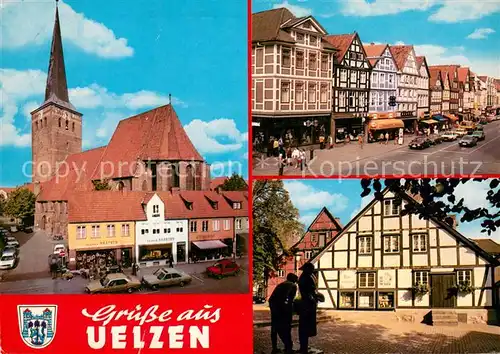 AK / Ansichtskarte Uelzen_Lueneburger_Heide Kirche Altstadt Fachwerkhaeuser Uelzen_Lueneburger_Heide