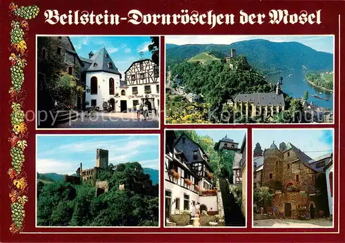 AK / Ansichtskarte Beilstein_Mosel Dornroeschen der Mosel Marktplatz Altstadt Karmelitenkirche Burg Metternich Klostertreppe Zehnthaus Beilstein_Mosel