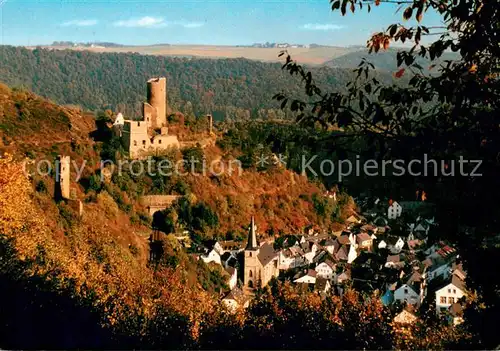 AK / Ansichtskarte Monreal_Eifel Panorama Erholungsort mit Blick zur Burg Monreal Eifel