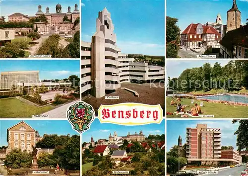 AK / Ansichtskarte Bensberg Schloss Rathaus Turm Alter Winkel Freibad Hallenbad Ehrenmal Koelner Strasse Bensberg