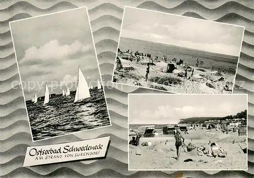 AK / Ansichtskarte Schwedeneck Strand Ostseebad Segelregatta Schwedeneck