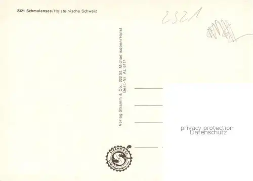 AK / Ansichtskarte Schmalensee Uferpartien am Wasser Schmalensee