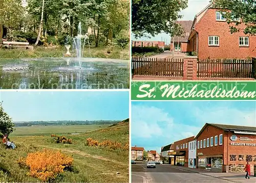 AK / Ansichtskarte St_Michaelisdonn Weiher Gutshaus Panorama Geschaeftshaus St_Michaelisdonn