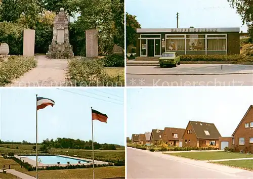 AK / Ansichtskarte Hohenaspe Parkeingang Raiffeisenbank Schwimmbad Wohnsiedlung Hohenaspe