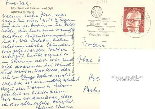 AK / Ansichtskarte Hoernum_Sylt Oststrand mit Hafen Hoernum Sylt