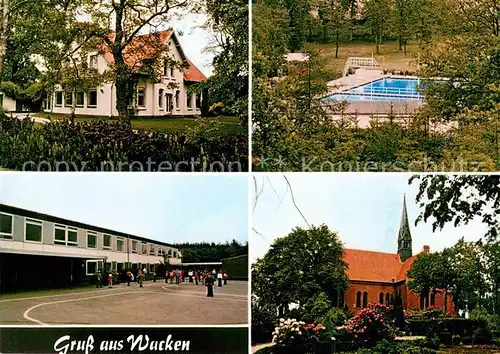 AK / Ansichtskarte Wacken Villa Schwimmbad Schule Kirche Wacken