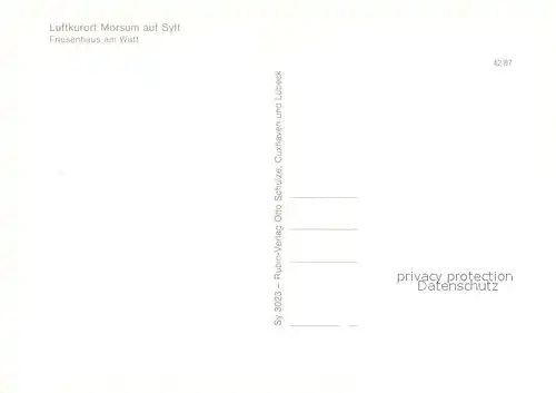 AK / Ansichtskarte Morsum_Sylt Friesenhaus am Watt Morsum Sylt