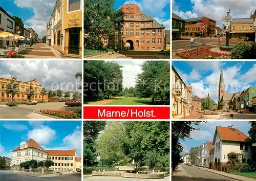 AK / Ansichtskarte Marne_Holstein Teilansichten mit Kirche Park und Fussgaengerzone Marne_Holstein