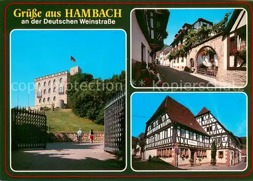 AK / Ansichtskarte Hambach_Neustadt Hambacher Schloss Dorfstrasse Fachwerkhaeuser Hambach_Neustadt