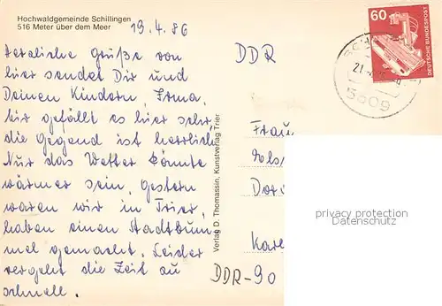 AK / Ansichtskarte Schillingen Reh Fahnenmasten Bruecke Waldhuette Tor Panorama Wildgehege Schillingen