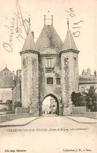 AK / Ansichtskarte Villeneuve sur Yonne Porte de Joigny Villeneuve sur Yonne