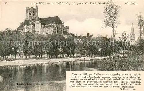 AK / Ansichtskarte Auxerre La Cathedrale vue prise du Pont Paul Bert Auxerre