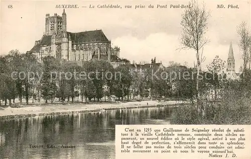 AK / Ansichtskarte Auxerre La Cathedrale vue prise du Pont Paul Bert Auxerre