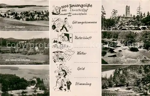 AK / Ansichtskarte Ebnath Panorama Alte Muehle Schwimmbad Ochsenkopf Asenturm Fichtelnaab Luisenburg Naturbuehne Ebnath