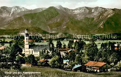 AK / Ansichtskarte Elbach_Miesbach Ortsansicht mit Alpen Elbach Miesbach