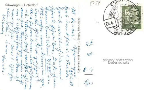 AK / Ansichtskarte Schwangau Unterdorf Schwangau