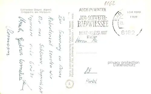 AK / Ansichtskarte Schliersee Ortspartie am Maibaum Schliersee