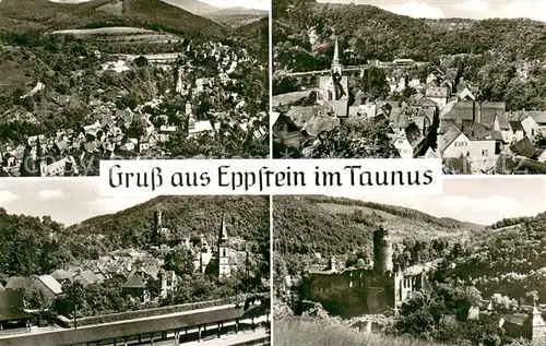 AK / Ansichtskarte Eppstein_Taunus Fliegeraufnahmen Kirche Burgruine Eppstein_Taunus