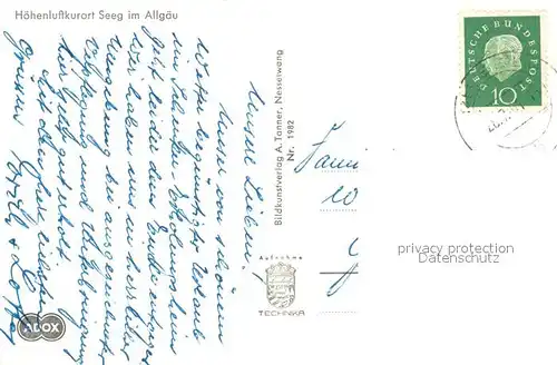 AK / Ansichtskarte Seeg Ortsansicht Seepartie Panorama Seeg