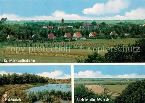 AK / Ansichtskarte St_Michaelisdonn Panorama Fischteich Blick in die Marsch St_Michaelisdonn
