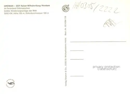 AK / Ansichtskarte Kaiser Wilhelm Koog Growian Windenergieanlage Kaiser Wilhelm Koog