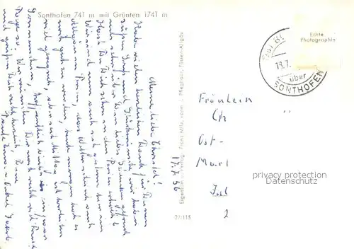 AK / Ansichtskarte Sonthofen_Oberallgaeu mit Gruenten Sonthofen Oberallgaeu