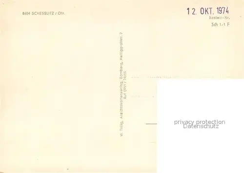 AK / Ansichtskarte Schesslitz Hauptstrasse Panorama Dillighaus Kath Pfarrkirche Schesslitz