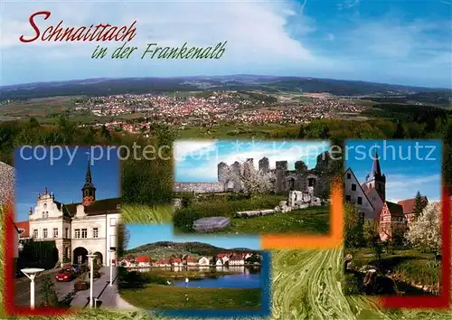 AK / Ansichtskarte Schnaittach Fliegeraufnahme Stadttor Burgruine Panorama Kirche Schnaittach