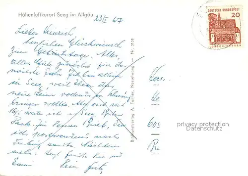 AK / Ansichtskarte Seeg Panorama Teilansichten Seeg