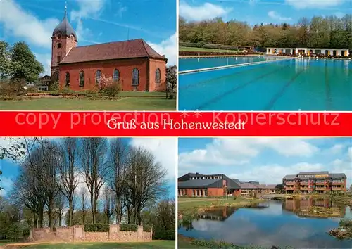 AK / Ansichtskarte Hohenwestedt Peter Pauls Kirche Schwimmbad Gedenkstaette Badesee Hohenwestedt