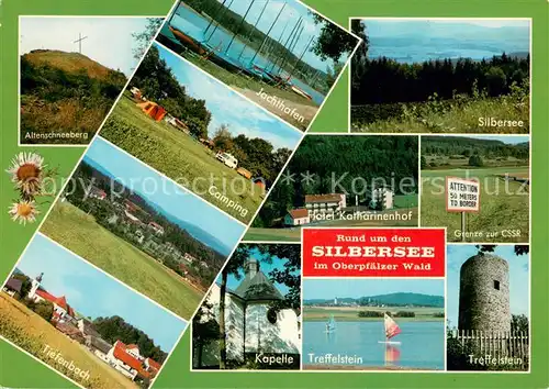 AK / Ansichtskarte Oberpfalz Altenschneeberg Jachthafen Camping Tiefenbach Kapelle Hotel Katharinenhof Silbersee Treffelstein Oberpfalz