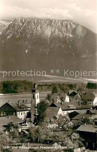 AK / Ansichtskarte Niederaudorf Ortsansicht mit Kirche Luft  und Kneippkurort Alpen Niederaudorf