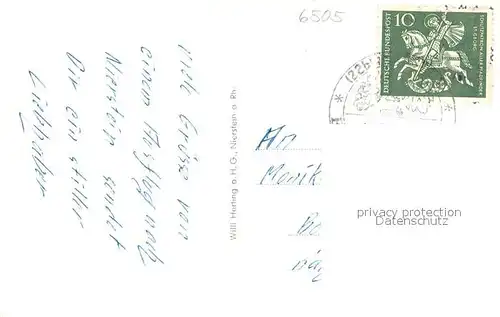 AK / Ansichtskarte Nierstein_Rhein Uferpartie am Rhein Binnenschifffahrt Kirchen Ehrenmal Fahrgastschiff Nierstein_Rhein