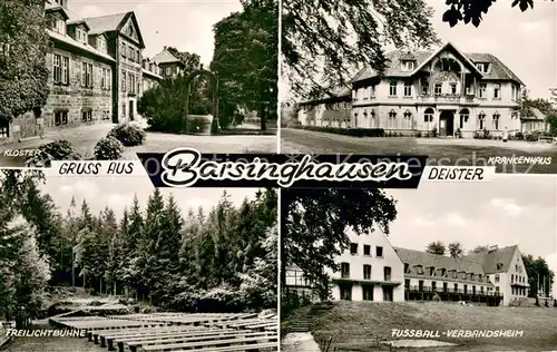 AK / Ansichtskarte Barsinghausen Kloster Krankenhaus Freilichtbuehne Fussball Verbandsheim Barsinghausen
