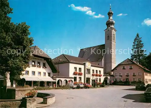 AK / Ansichtskarte Anger_Chiemgau Marktplatz Kirche Anger Chiemgau