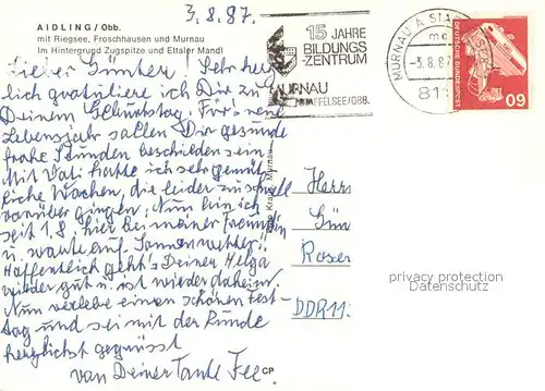 AK / Ansichtskarte Aidling mit Riegsee Froschhausen und Murnau Zugspitze Ettaler Mandl Alpen Aidling