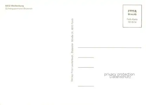 AK / Ansichtskarte Weissenburg_Bayern Schweppermann Brunnen Altstadt Fachwerkhaus Weissenburg Bayern